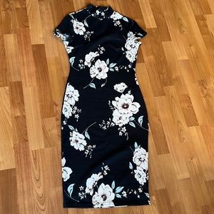 Black and floral body dress